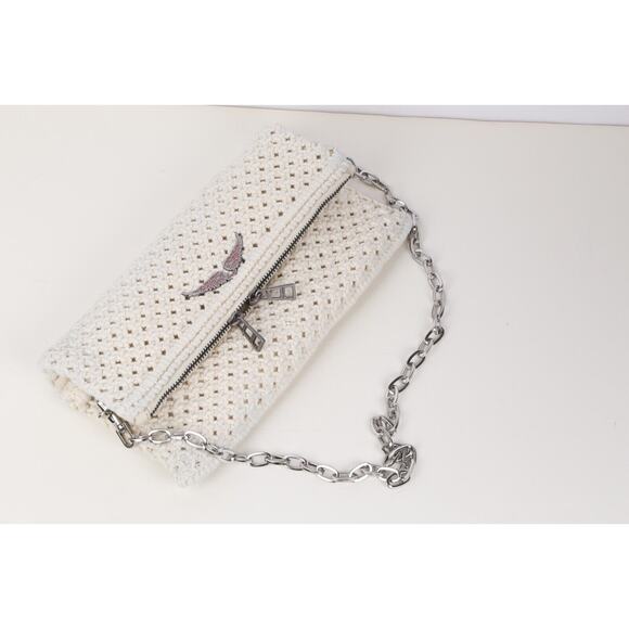 Zadig & Voltaire Cream Rock Macrame Chain Shoulder Bag - Picture 6 of 16